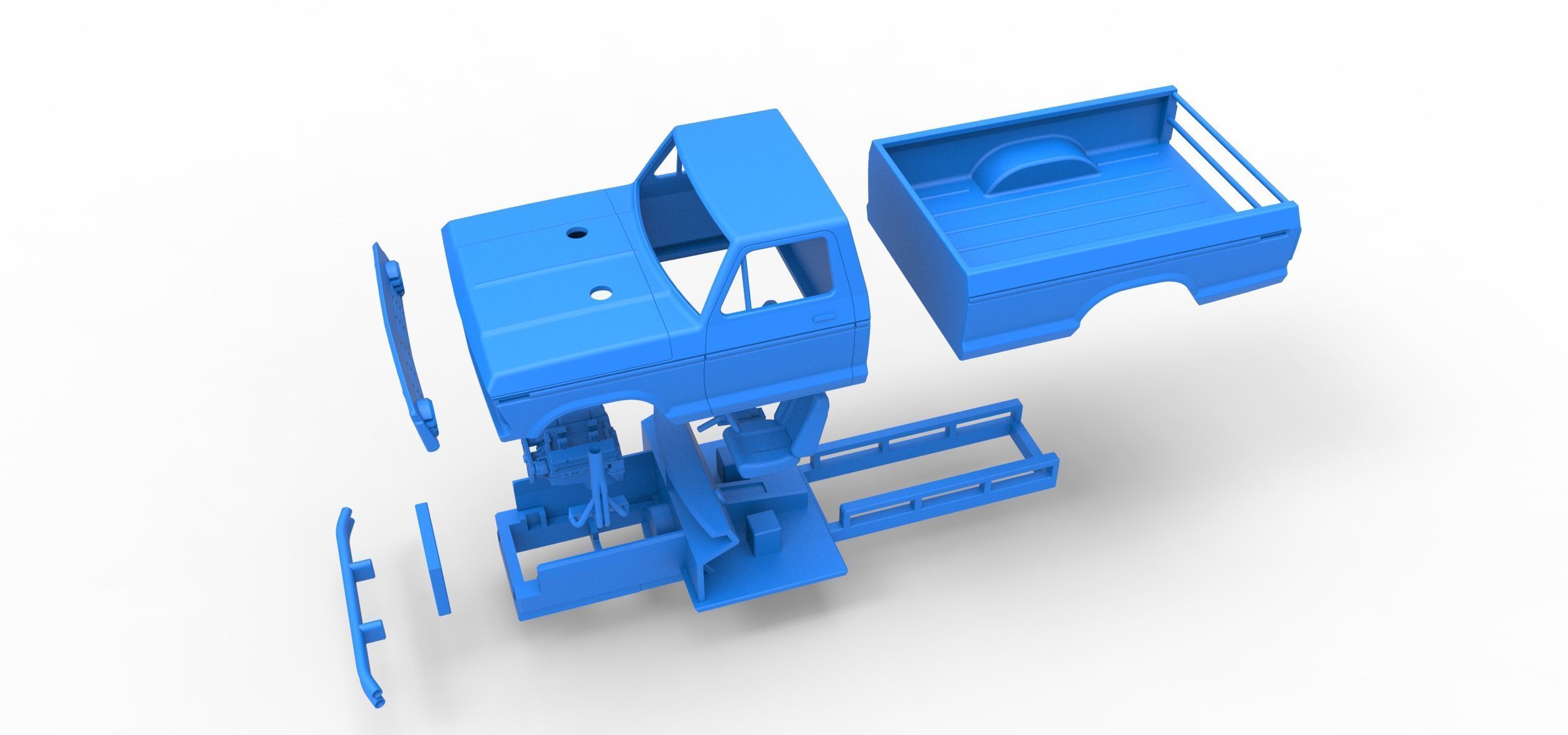 Top part of Mud truck Scale 1 to 25 3D print model_13