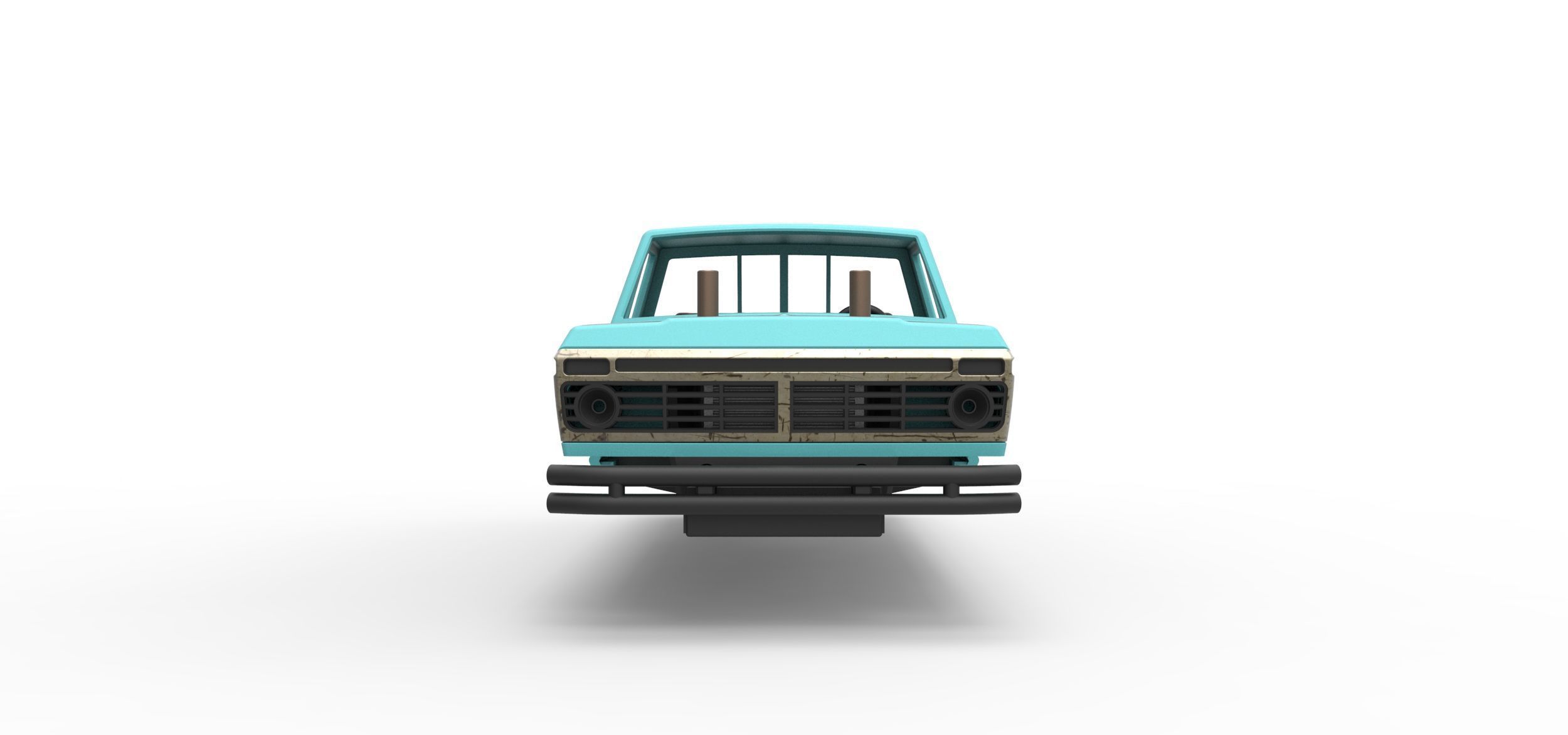 Top part of Mud truck Scale 1 to 25 3D print model_4