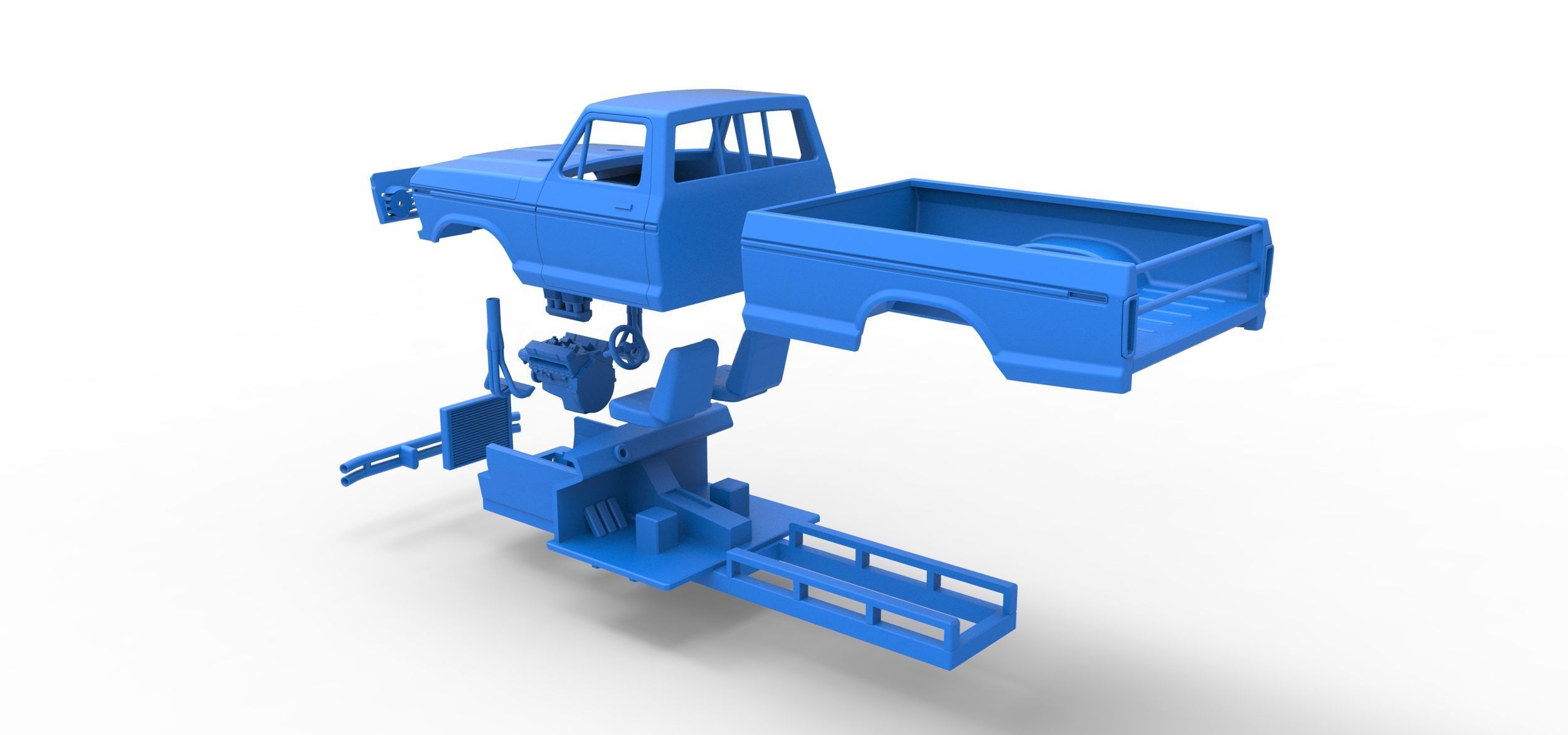 Top part of Mud truck Scale 1 to 25 3D print model_18