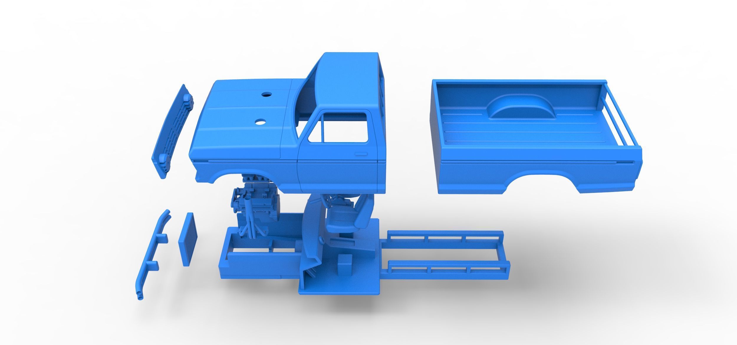 Top part of Mud truck Scale 1 to 25 3D print model_17