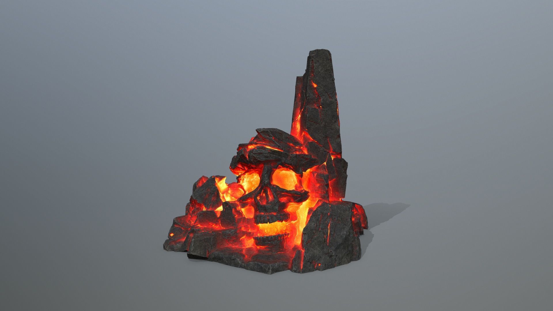skull mountain Low-poly 3D model_2