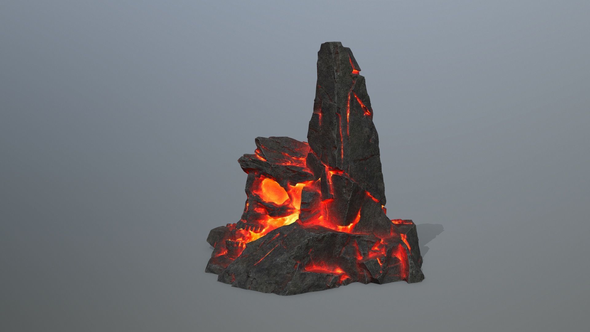 skull mountain Low-poly 3D model_4