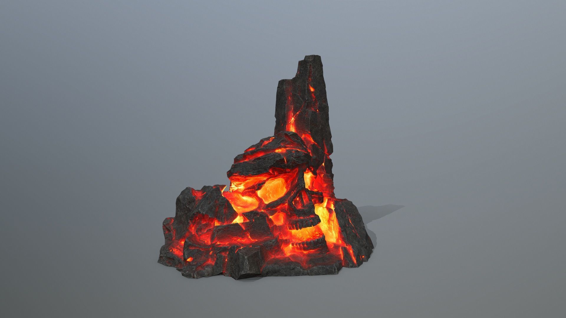 skull mountain Low-poly 3D model_11