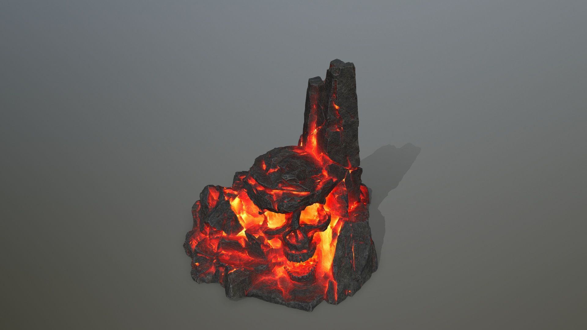 skull mountain Low-poly 3D model_13
