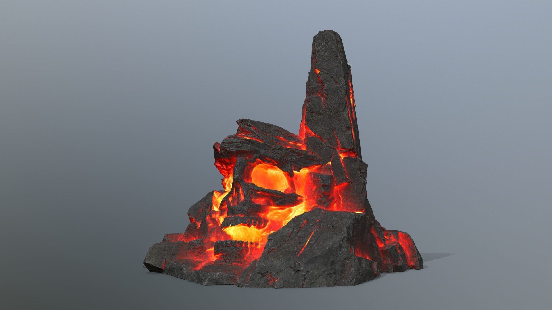 skull mountain Low-poly 3D model_1