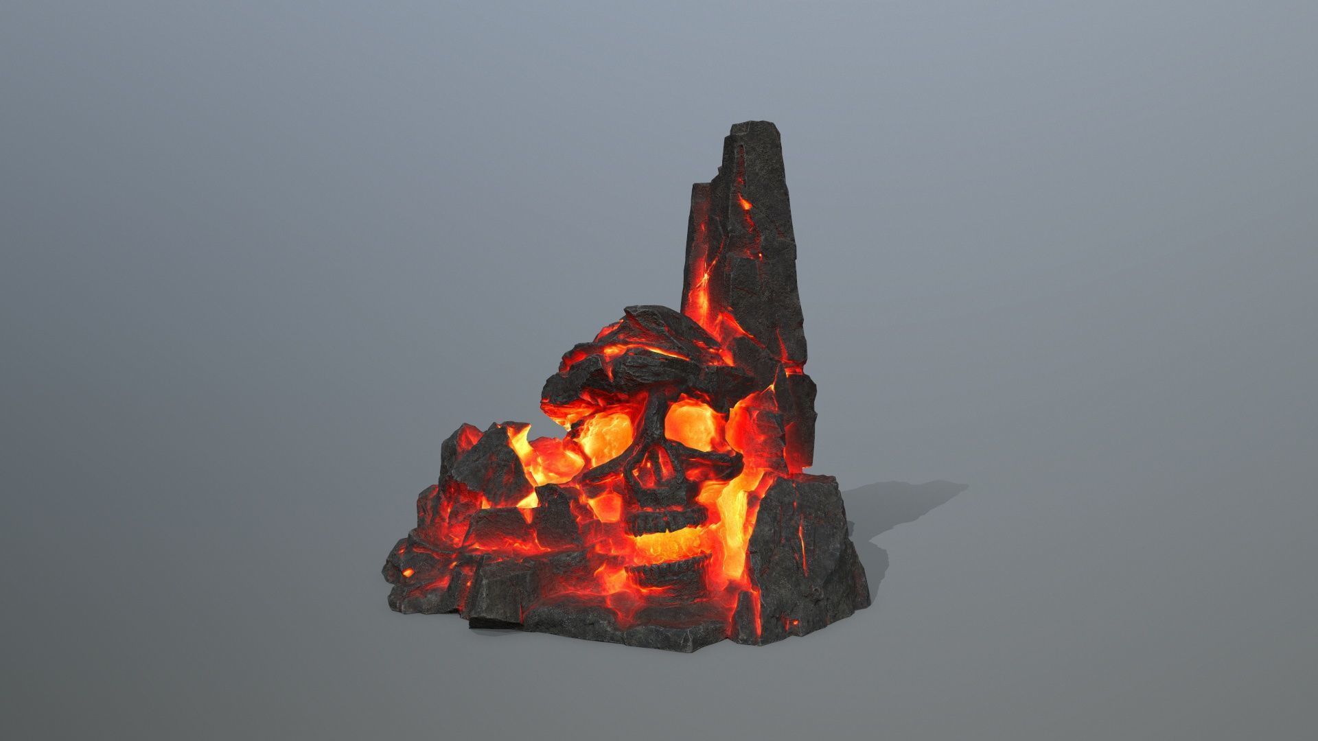skull mountain Low-poly 3D model_12