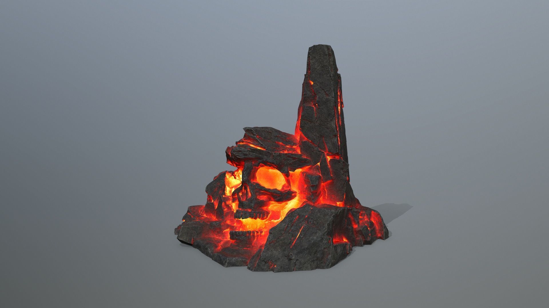 skull mountain Low-poly 3D model_3