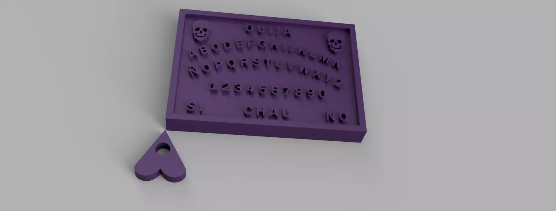 ouija con letra halloween 3D model