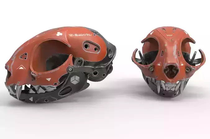 Cyborg Cat Skull 3D model