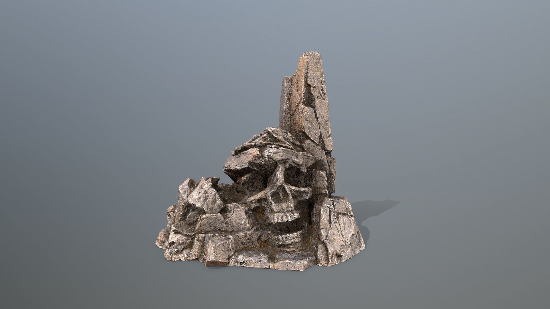 skull mountain Low-poly 3D model_11