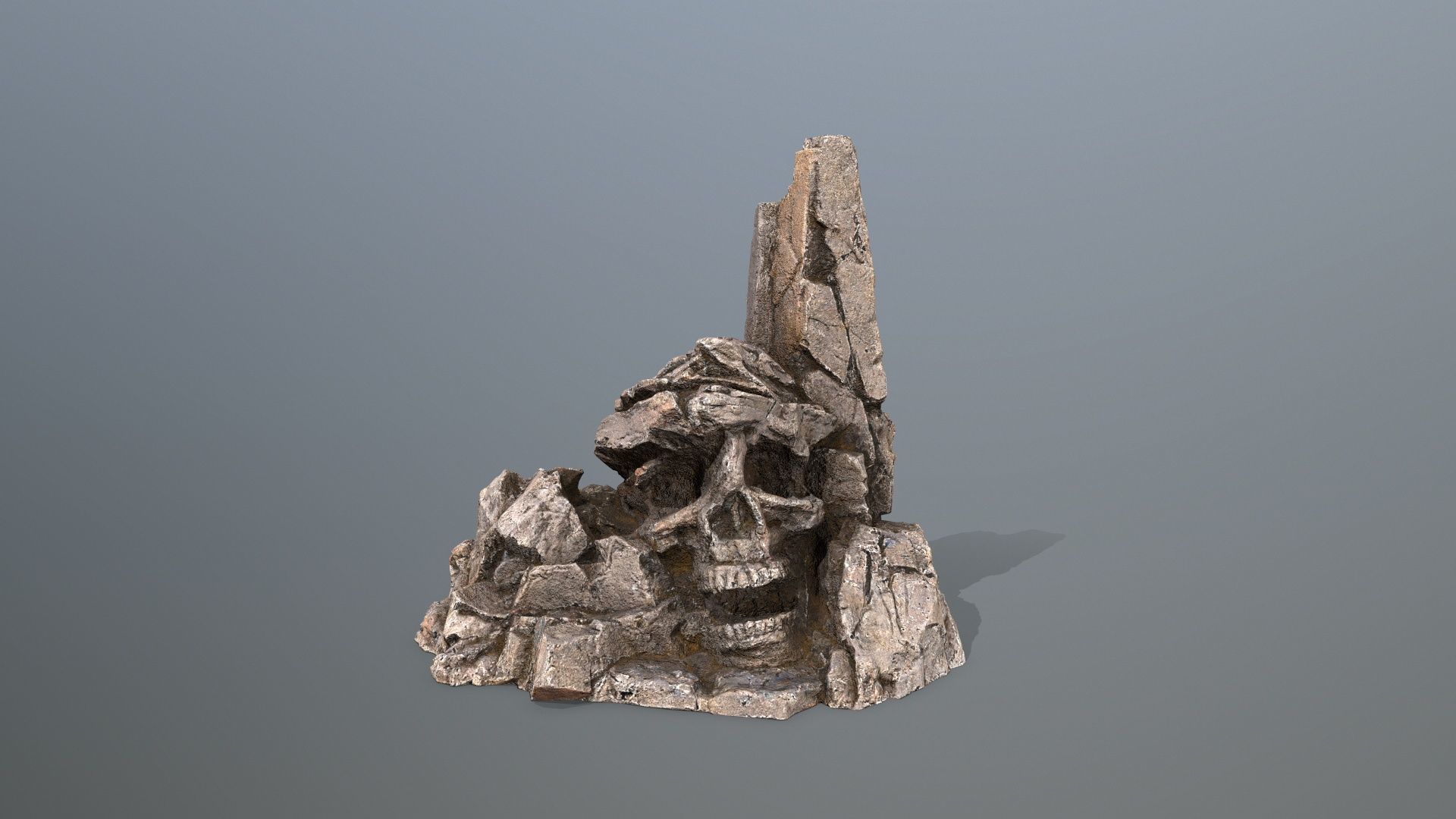 skull mountain Low-poly 3D model_2