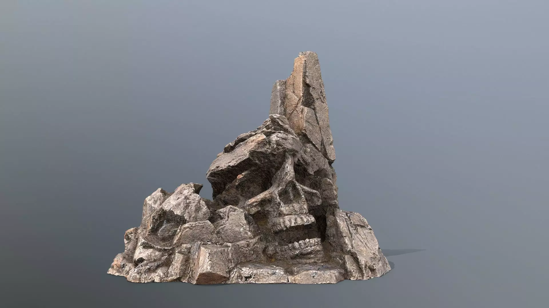 skull mountain Low-poly 3D model_0