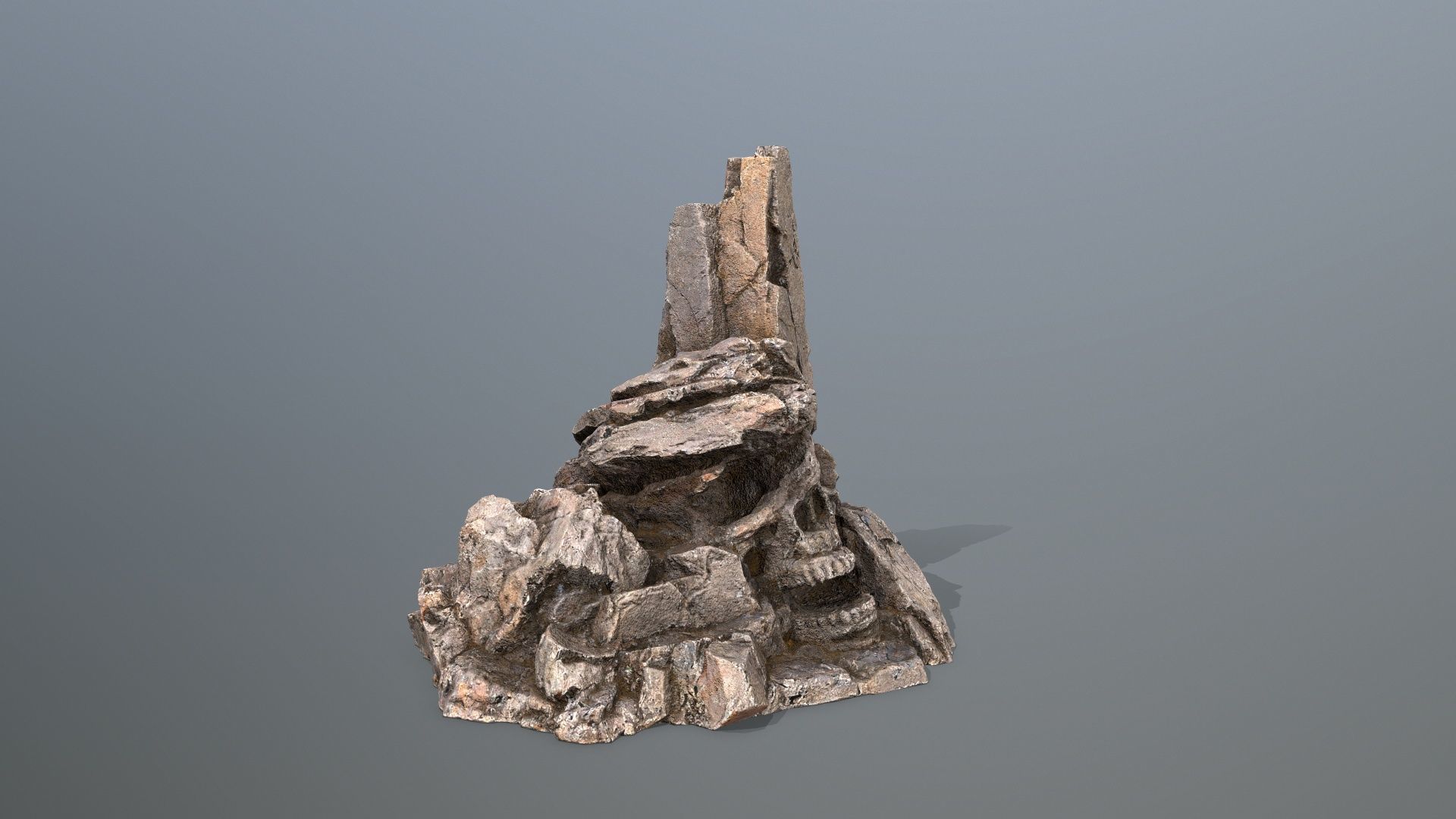 skull mountain Low-poly 3D model_10