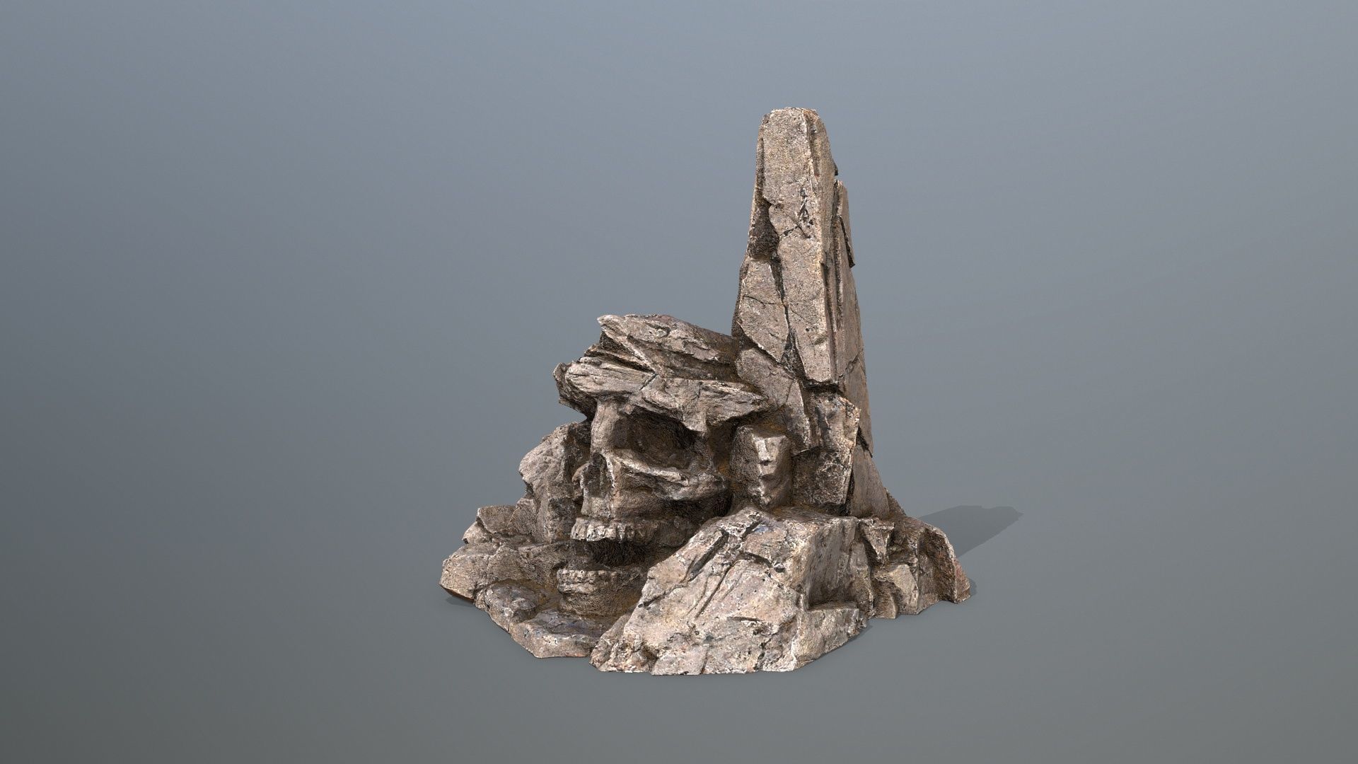 skull mountain Low-poly 3D model_3