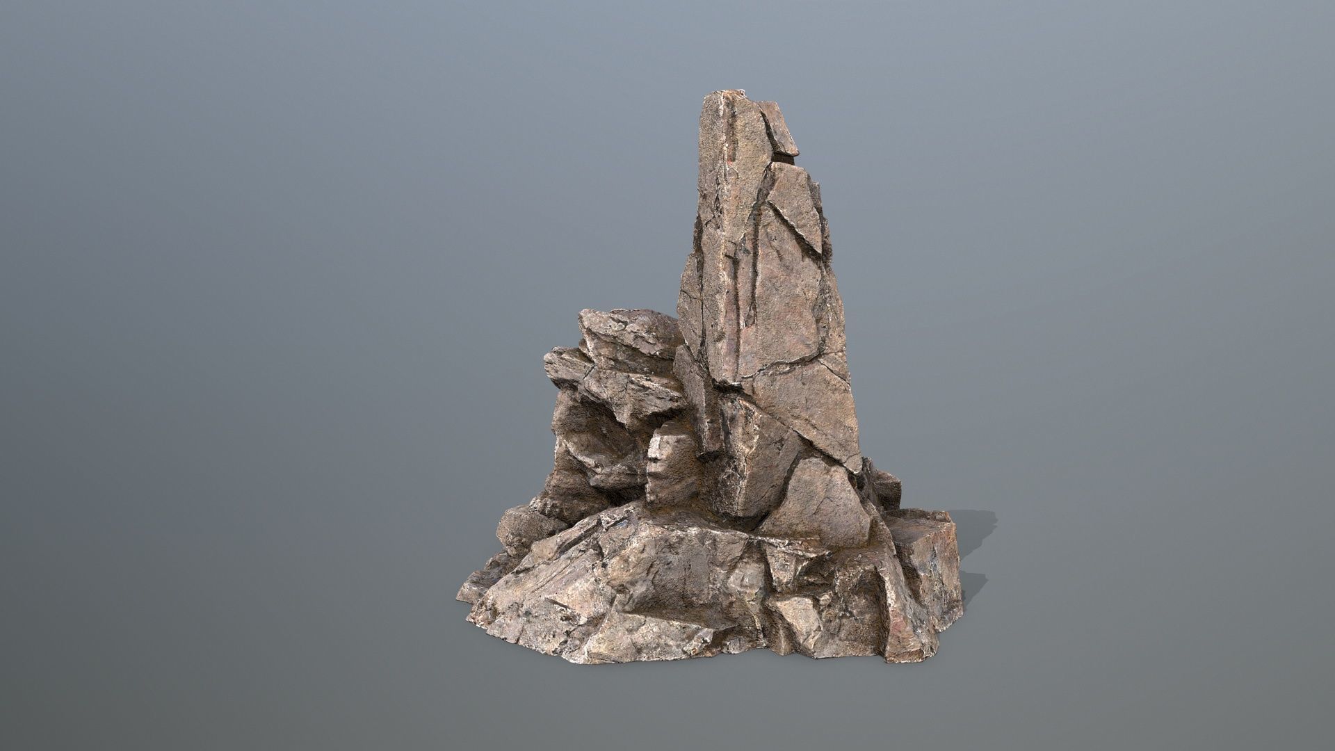 skull mountain Low-poly 3D model_4