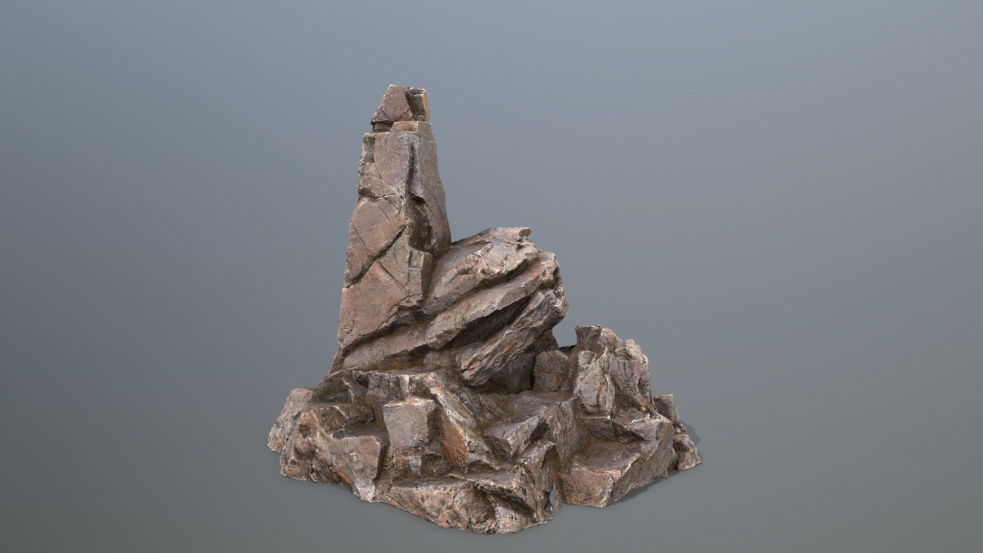 skull mountain Low-poly 3D model_7