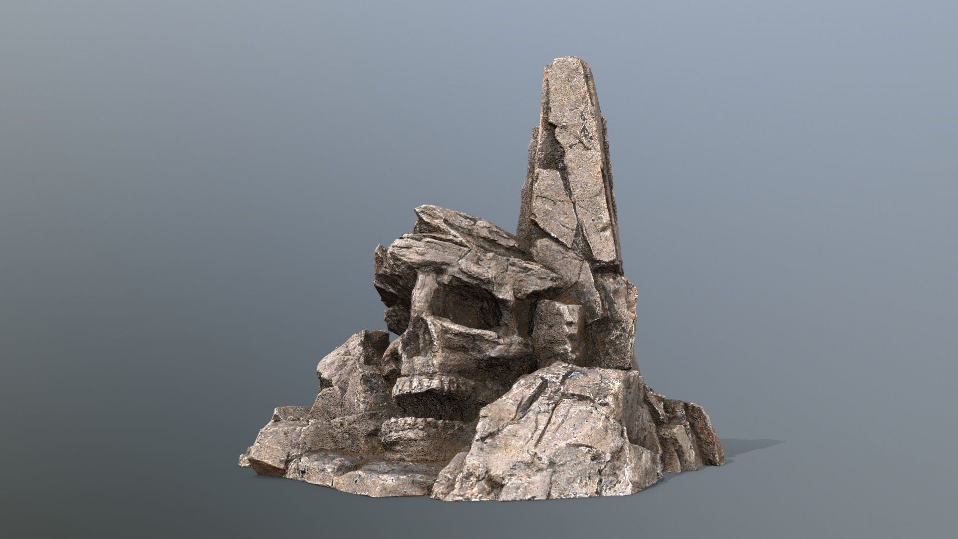 skull mountain Low-poly 3D model_1