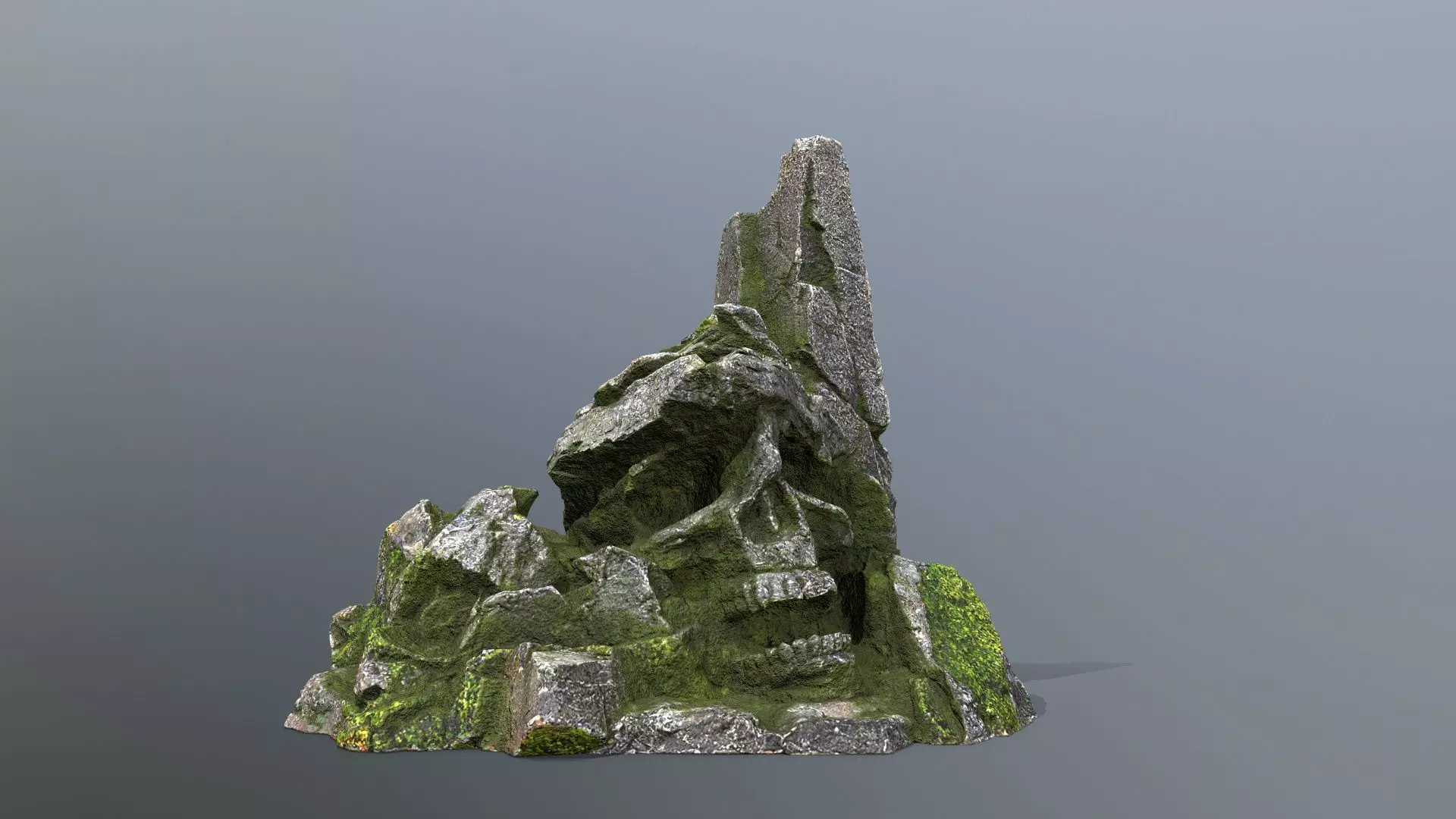 skull mountain Low-poly 3D model_0
