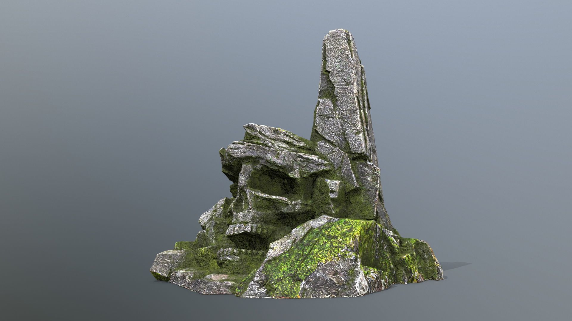 skull mountain Low-poly 3D model_1