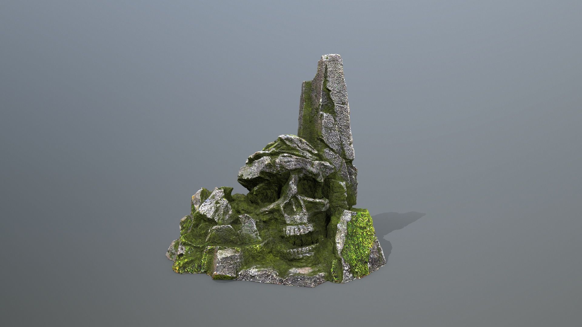 skull mountain Low-poly 3D model_2