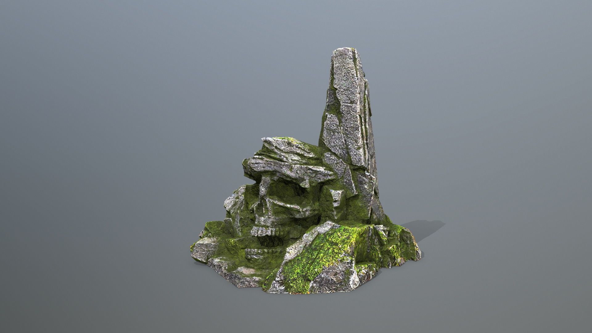skull mountain Low-poly 3D model_3