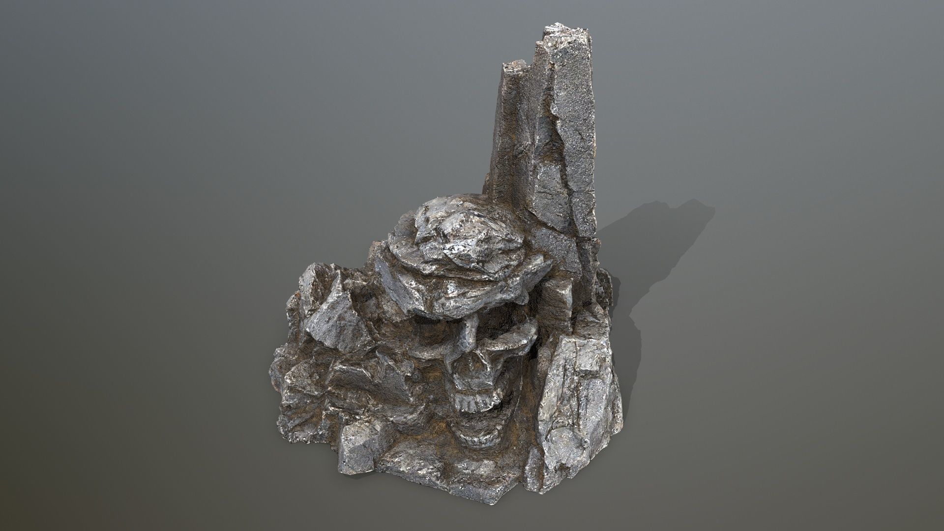 skull mountain Low-poly 3D model_11