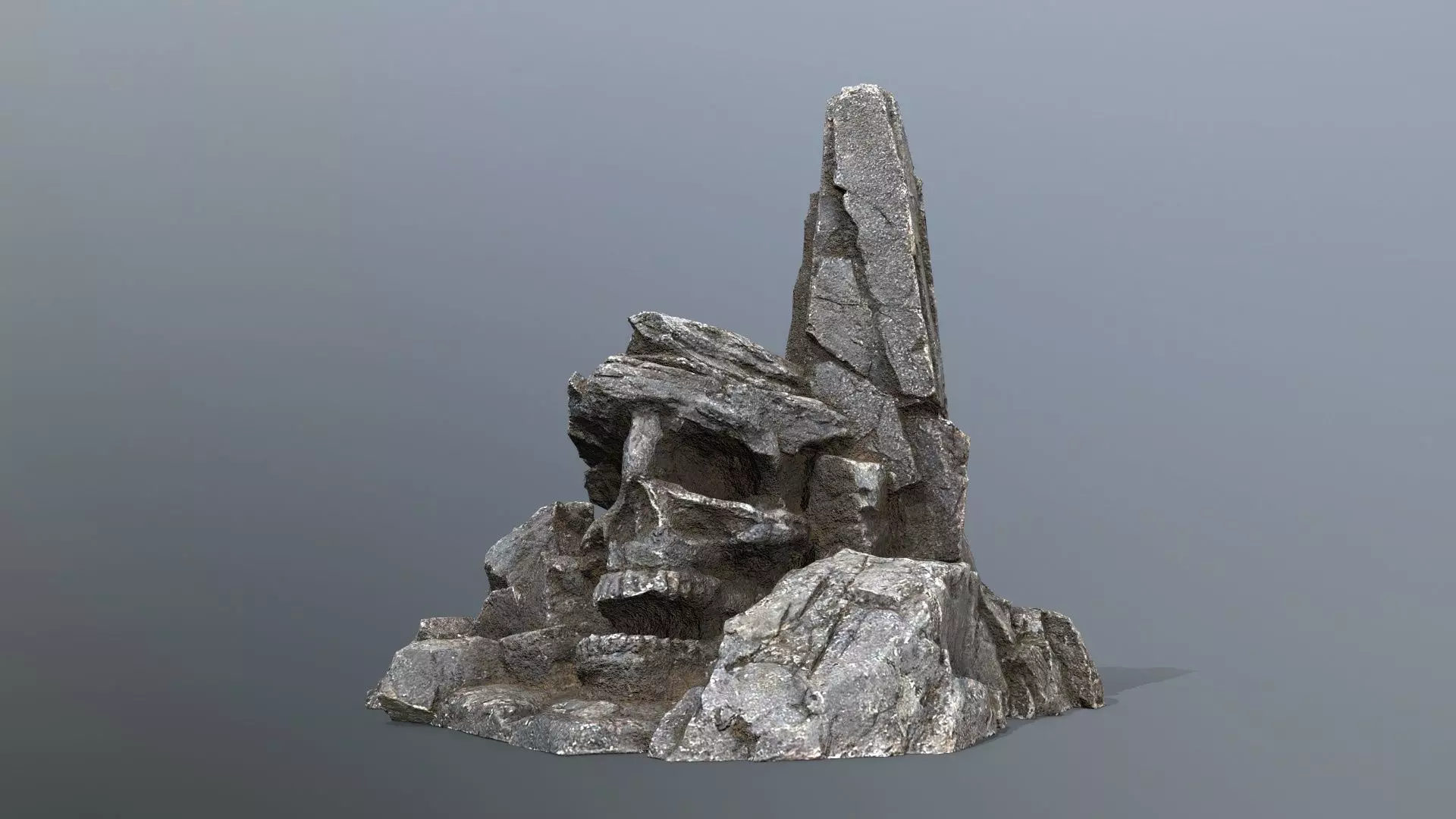 skull mountain Low-poly 3D model_0