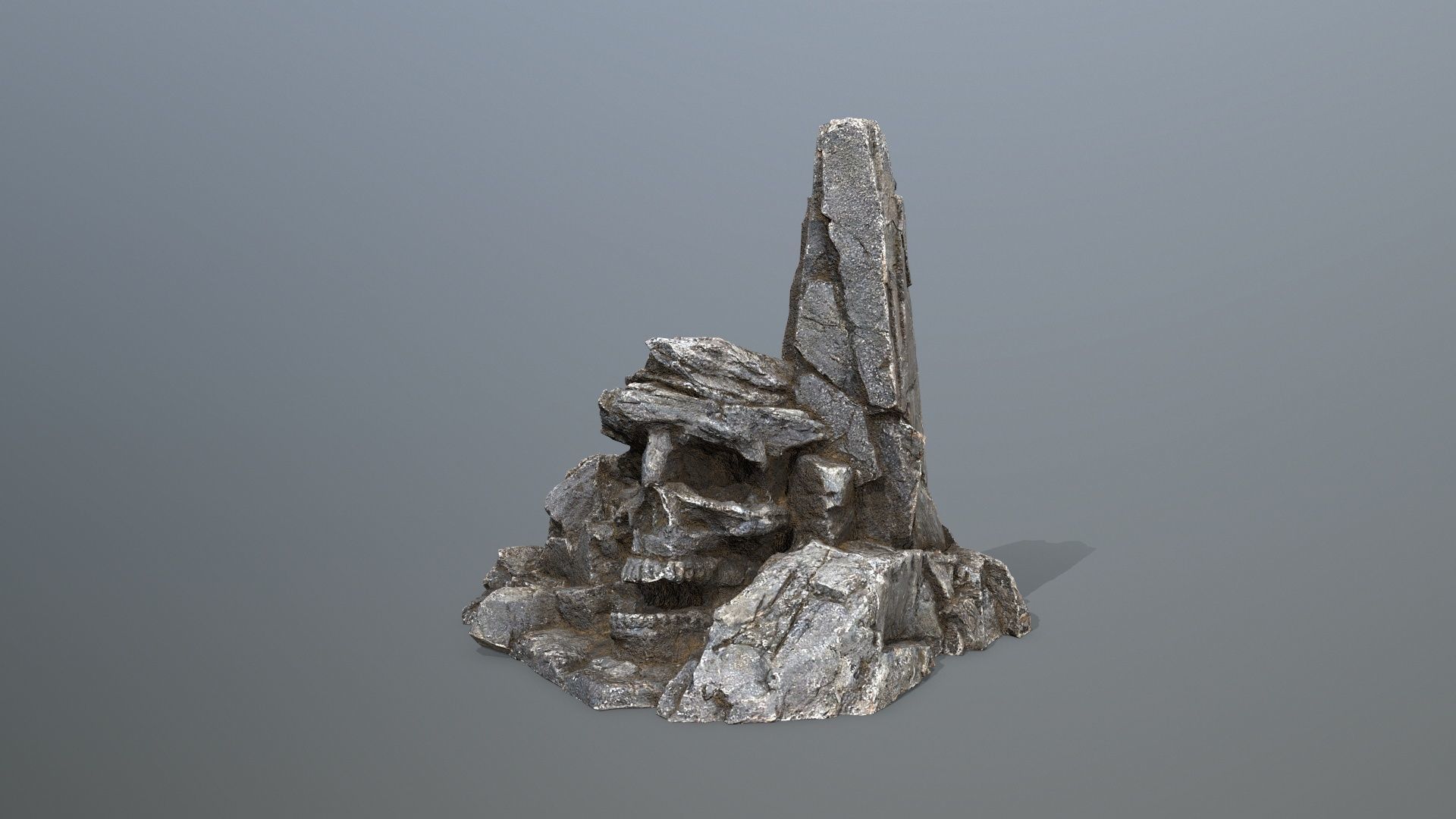 skull mountain Low-poly 3D model_3