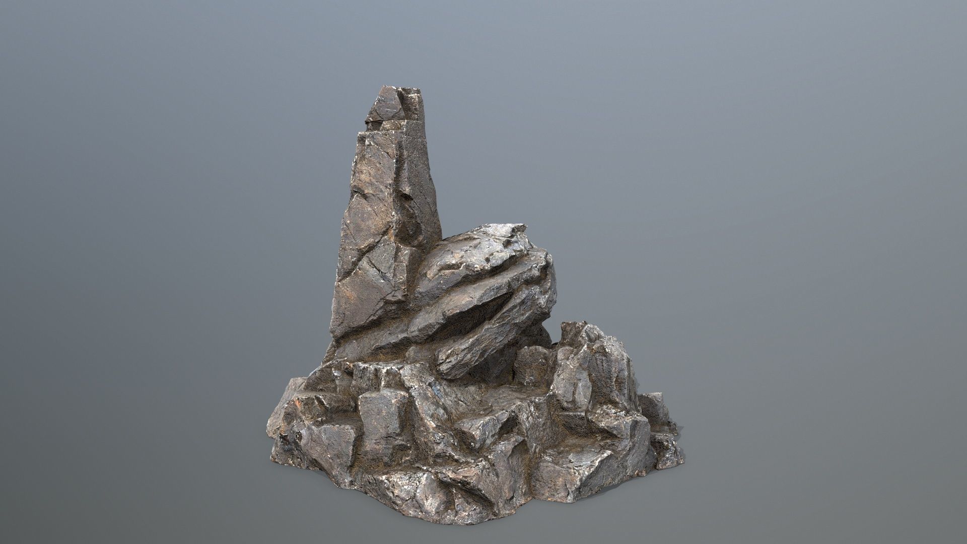 skull mountain Low-poly 3D model_7
