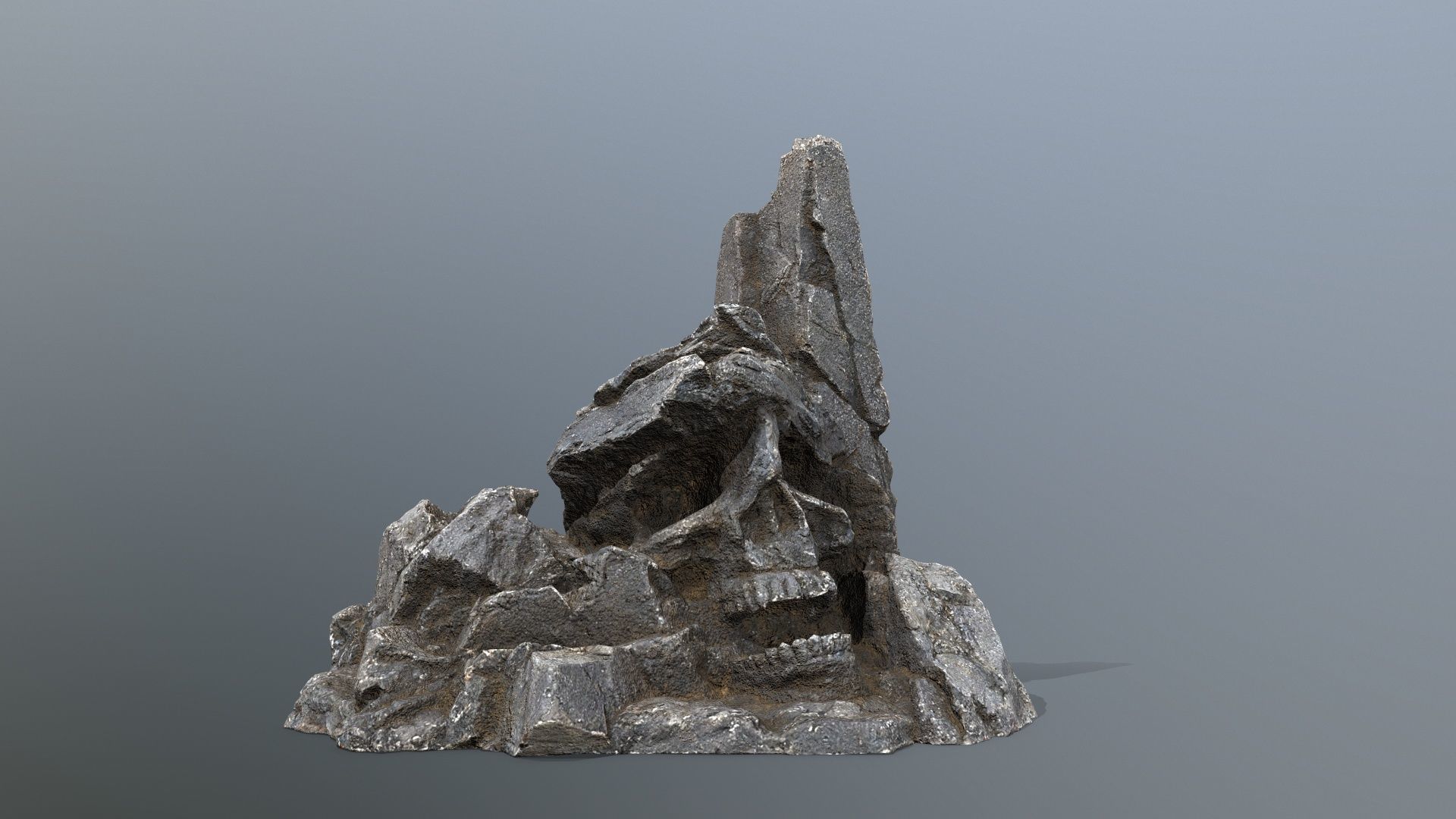 skull mountain Low-poly 3D model_1