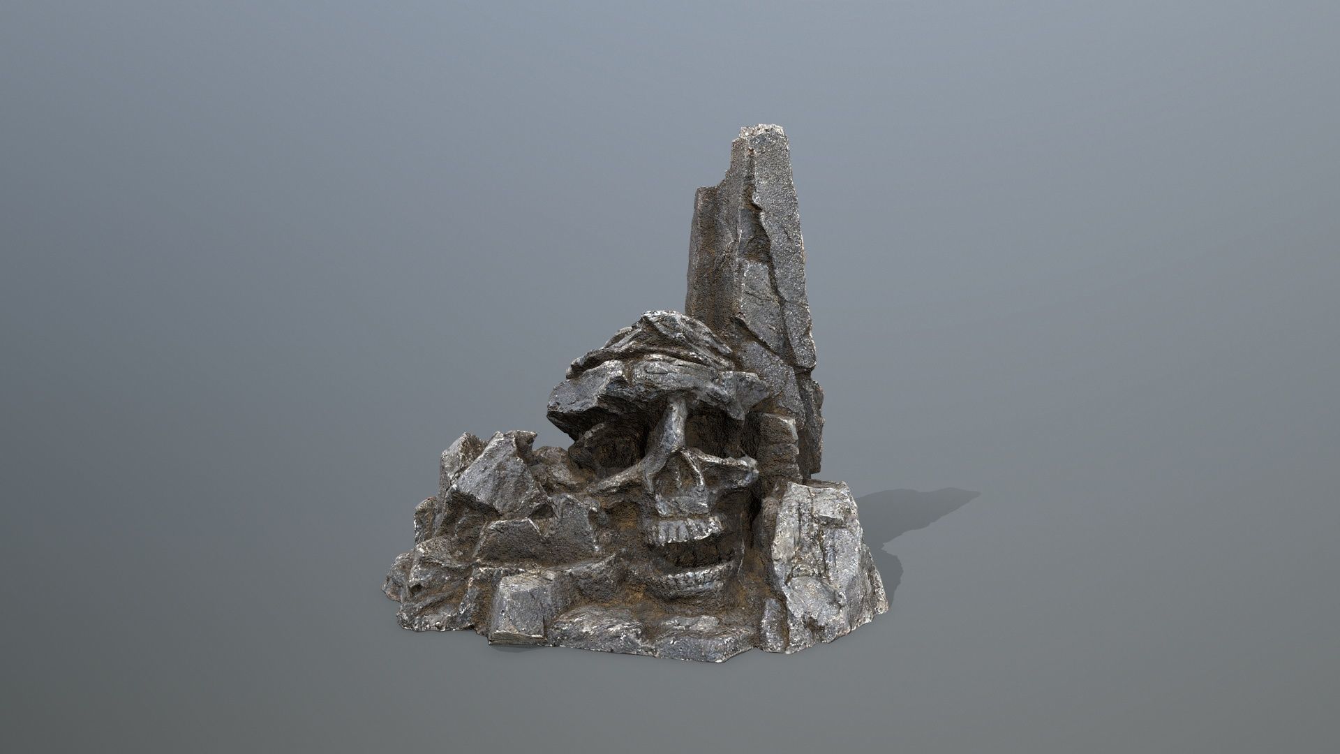 skull mountain Low-poly 3D model_2
