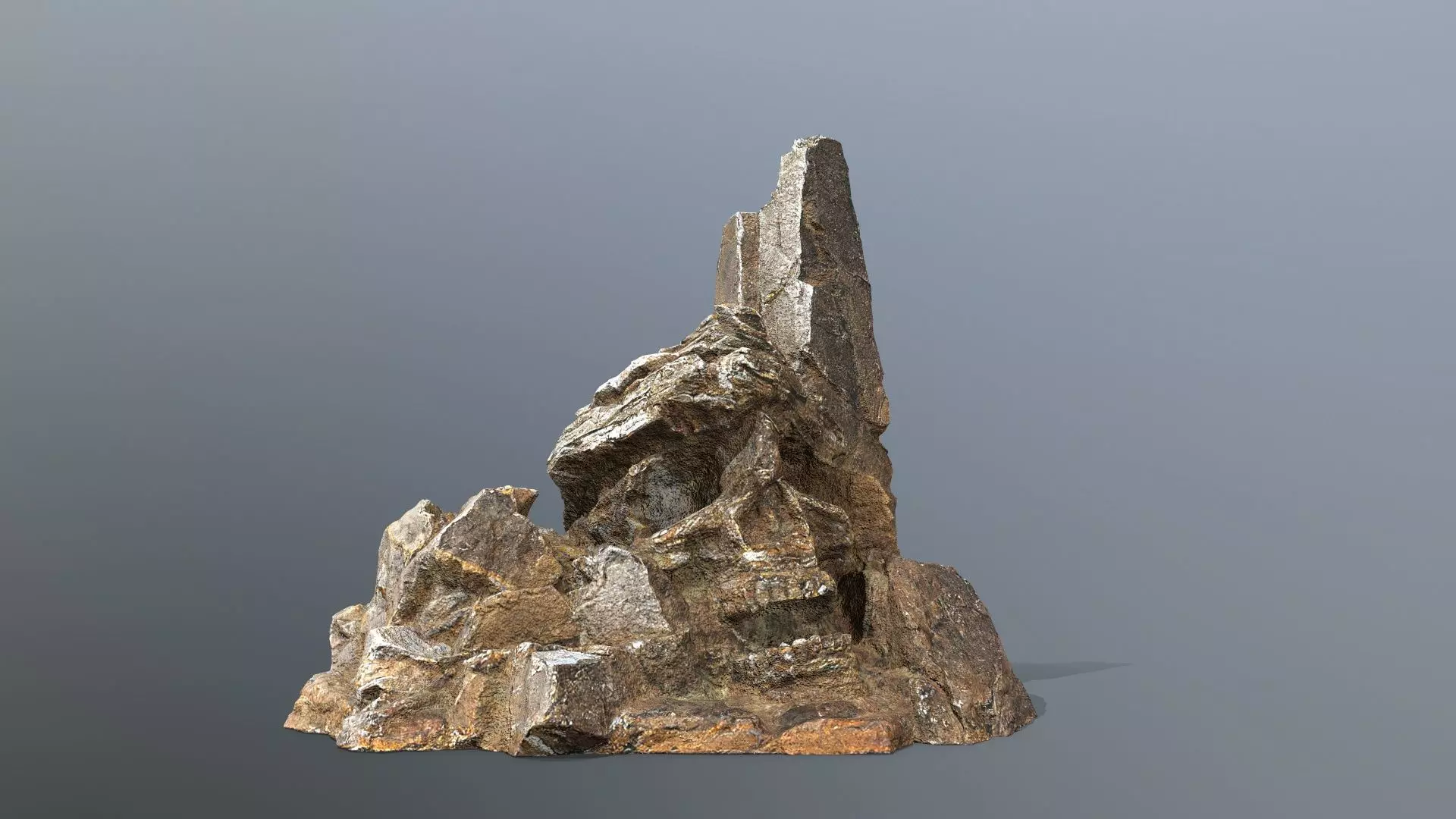 skull mountain Low-poly 3D model_0