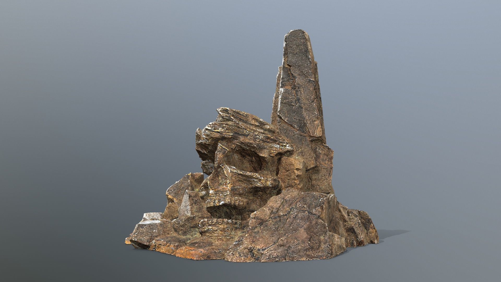 skull mountain Low-poly 3D model_1