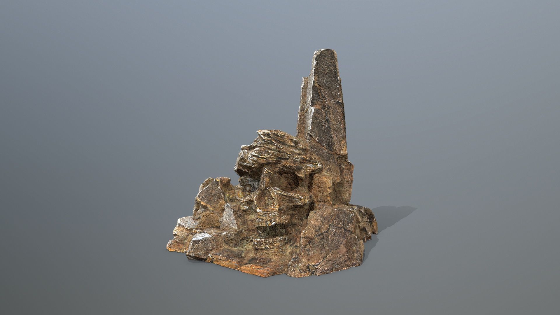 skull mountain Low-poly 3D model_2
