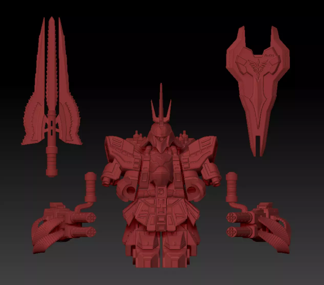 LEGO Brick Compatible Minifigure Gundam Sazabi 3D print model_0