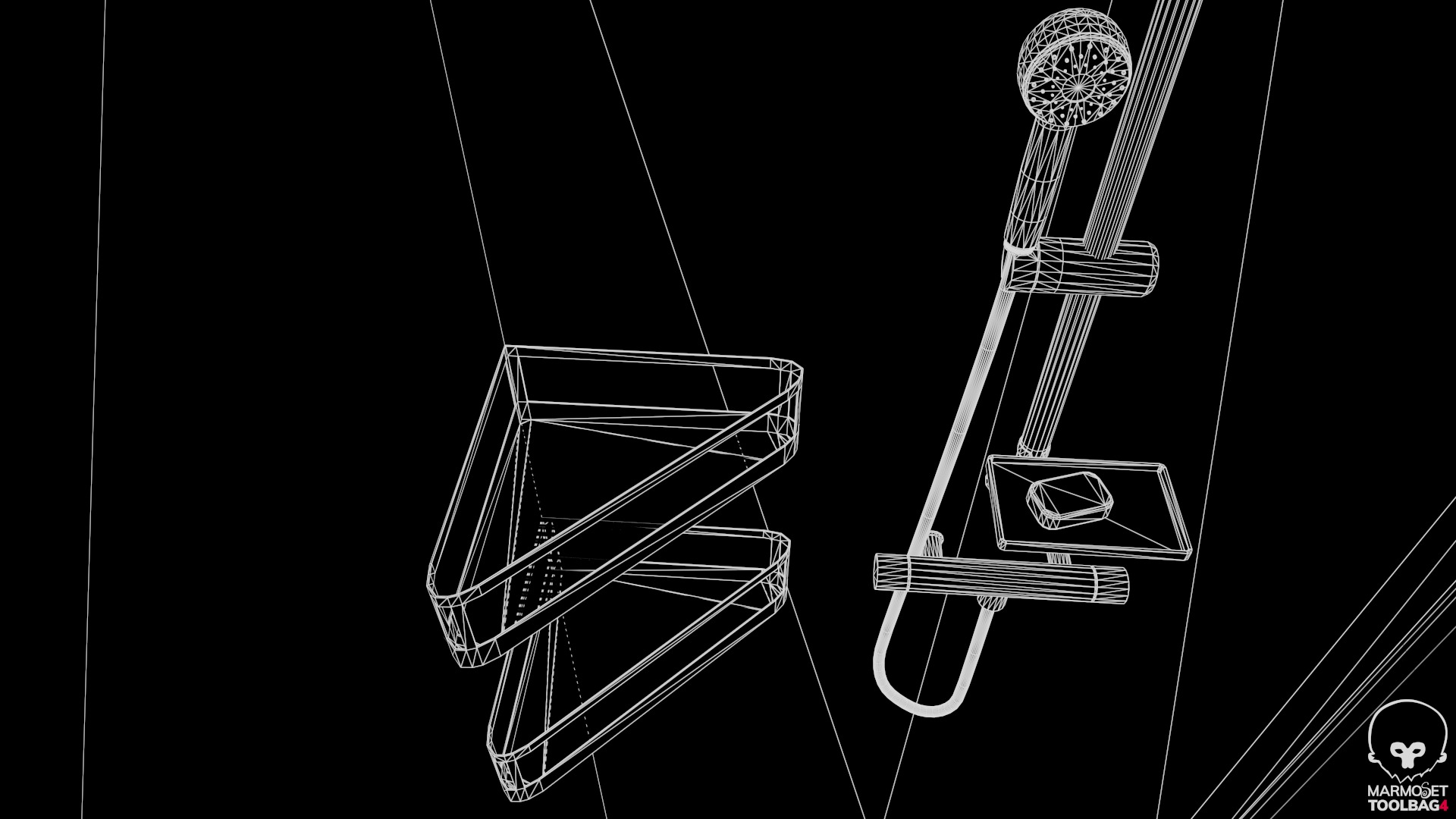 Dirty Shower Low-poly 3D model_17