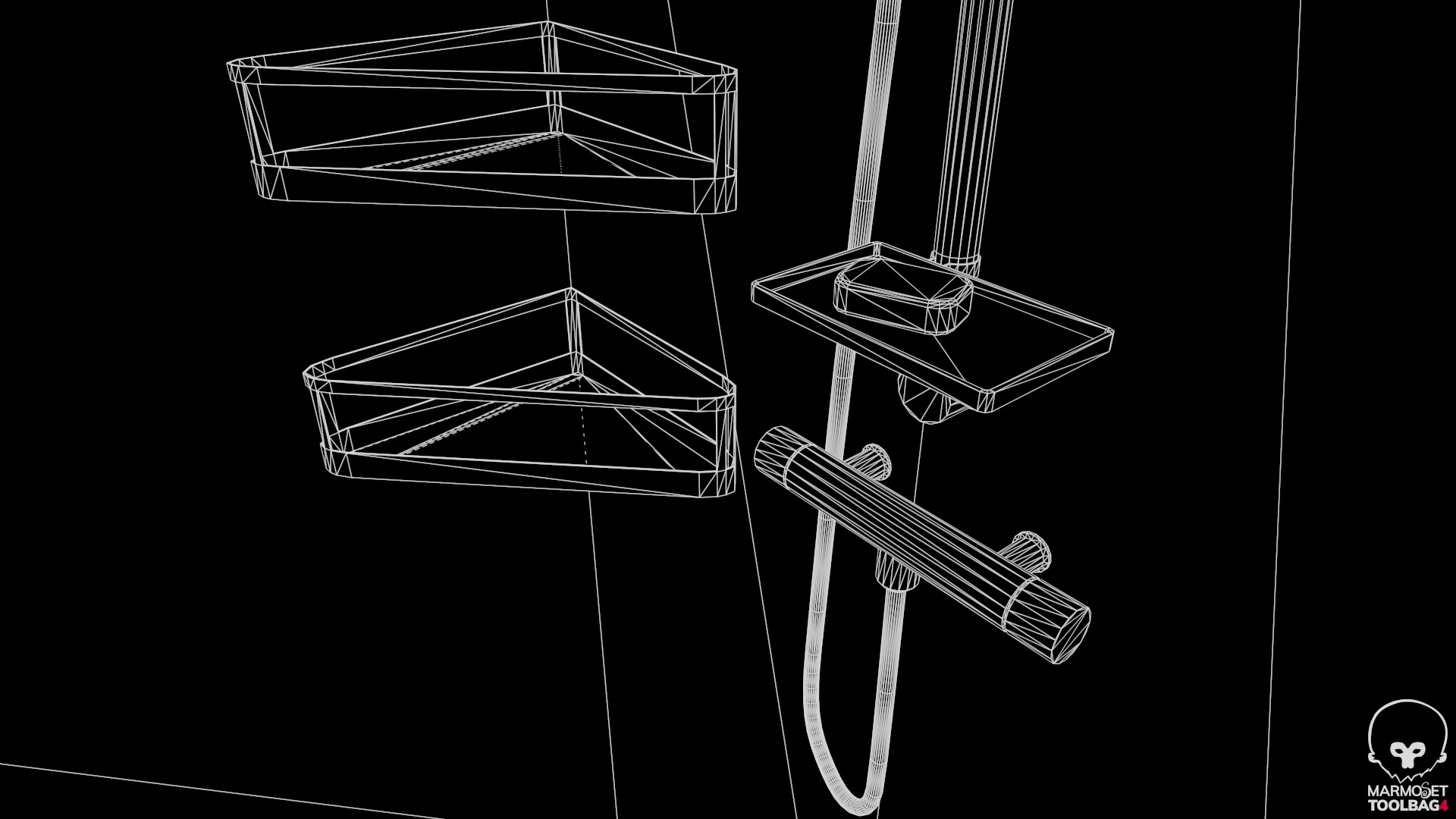 Dirty Shower Low-poly 3D model_16