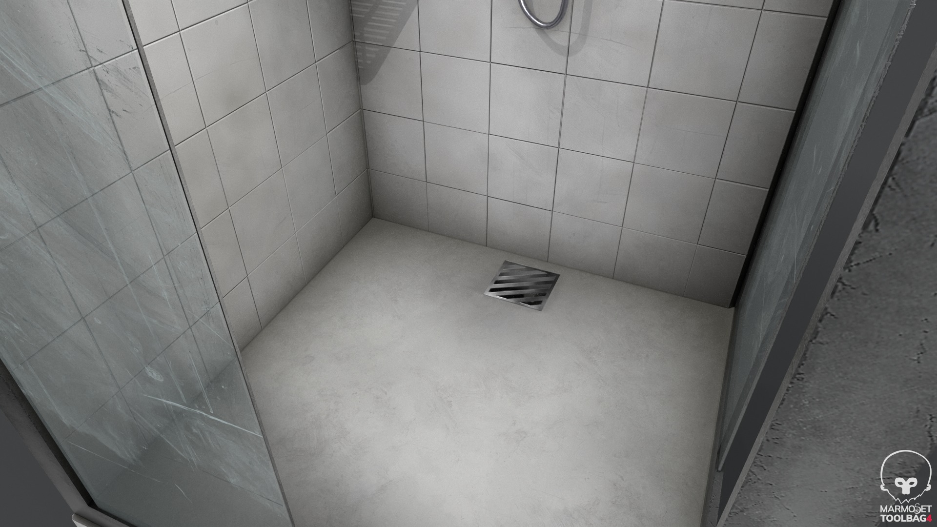 Dirty Shower Low-poly 3D model_6