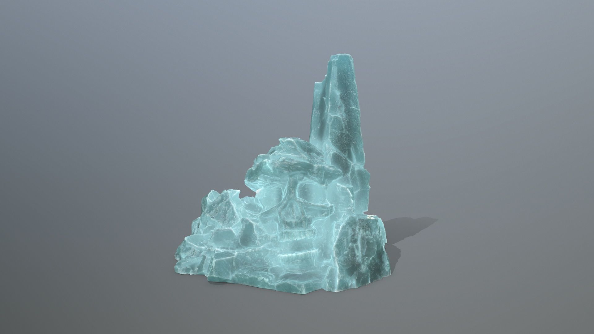 ice skull mountain Low-poly 3D model_10