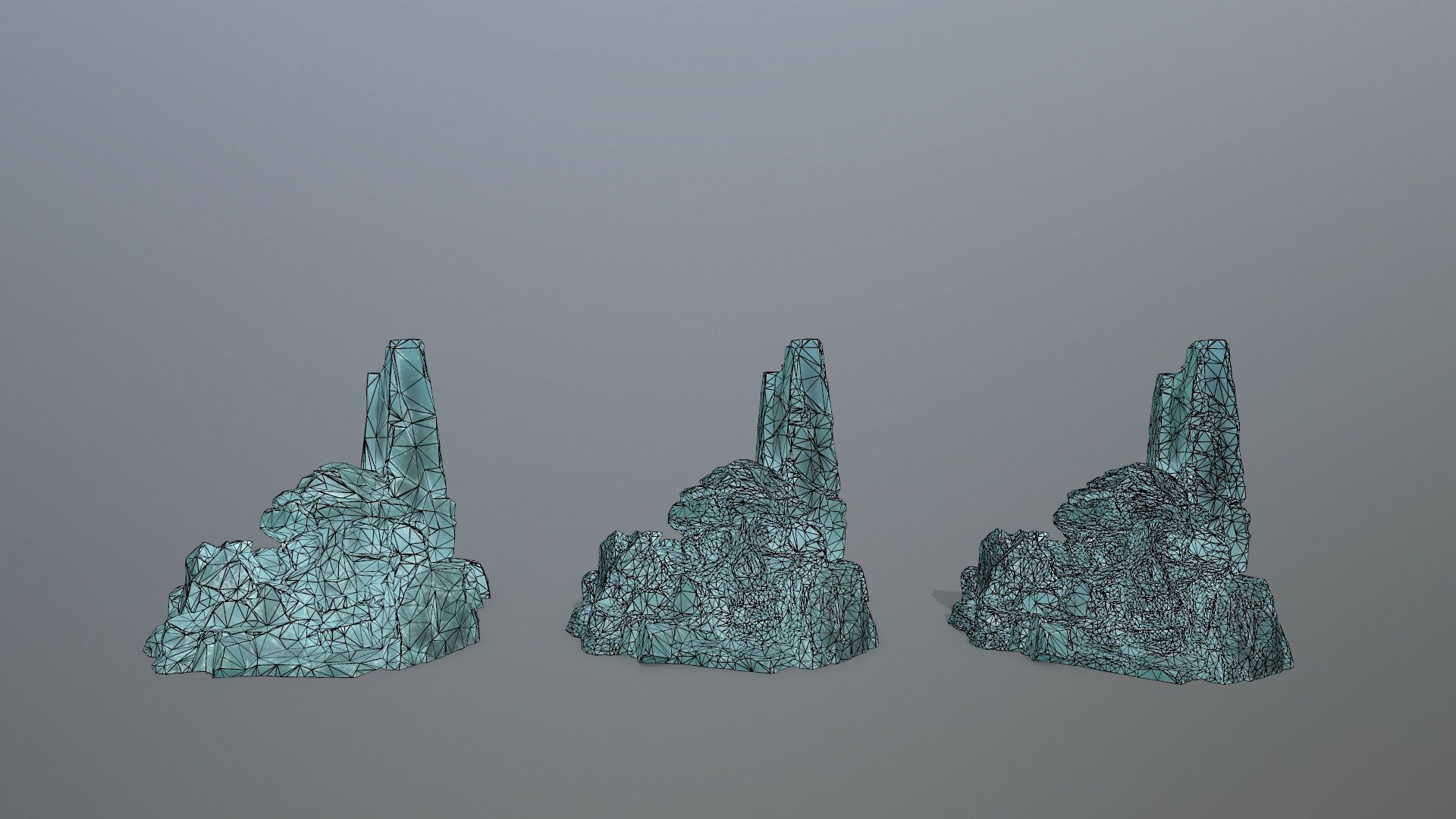 ice skull mountain Low-poly 3D model_13