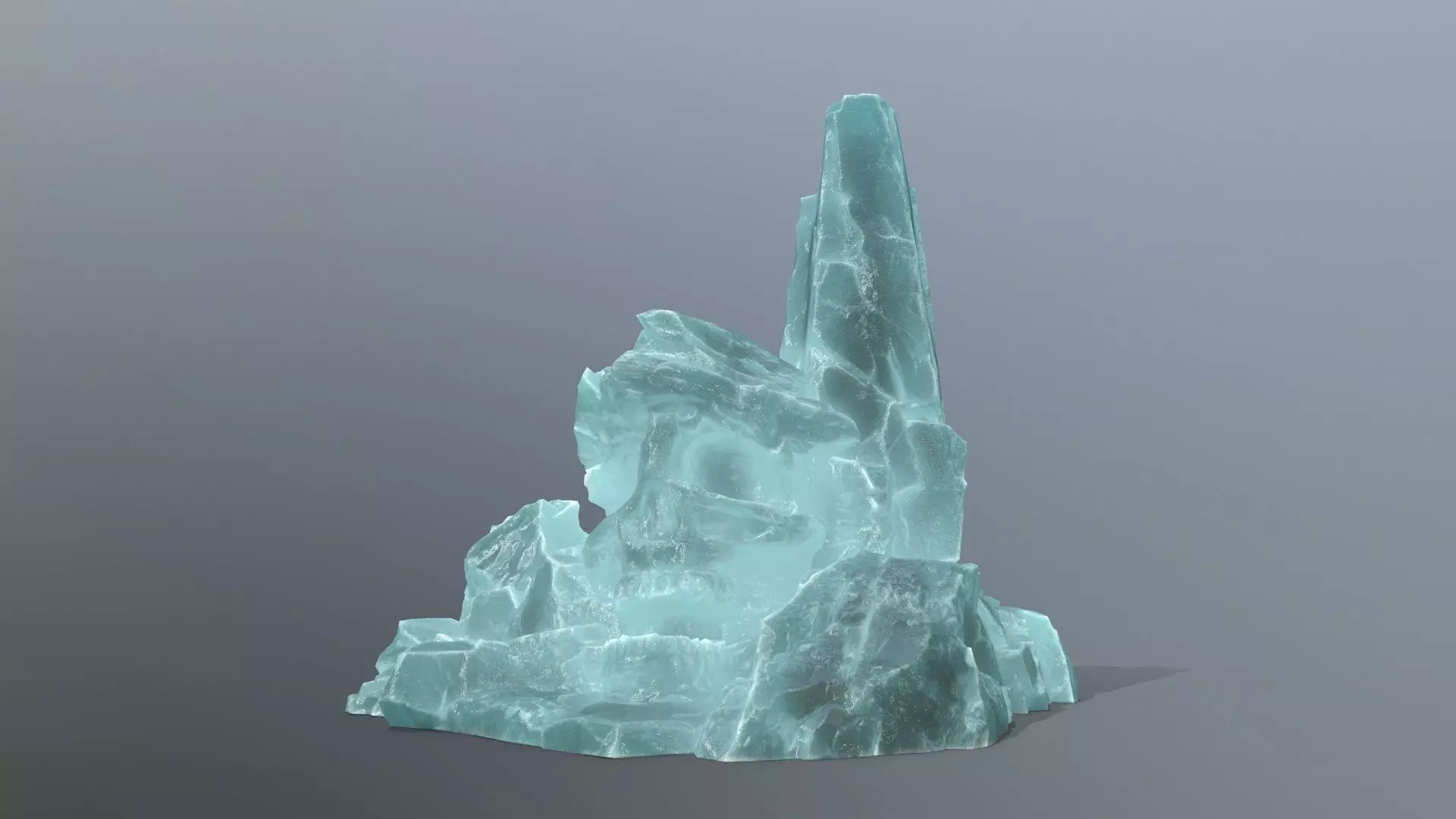 ice skull mountain Low-poly 3D model_0