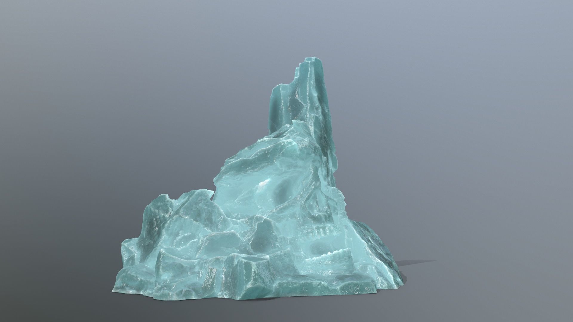 ice skull mountain Low-poly 3D model_1