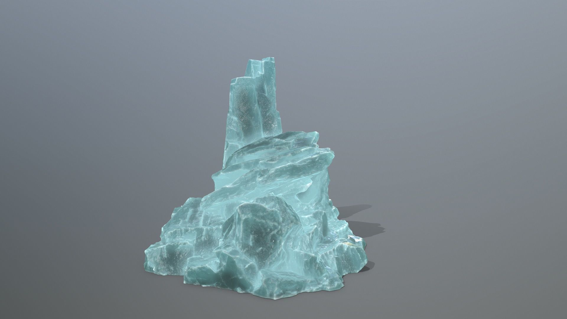 ice skull mountain Low-poly 3D model_8