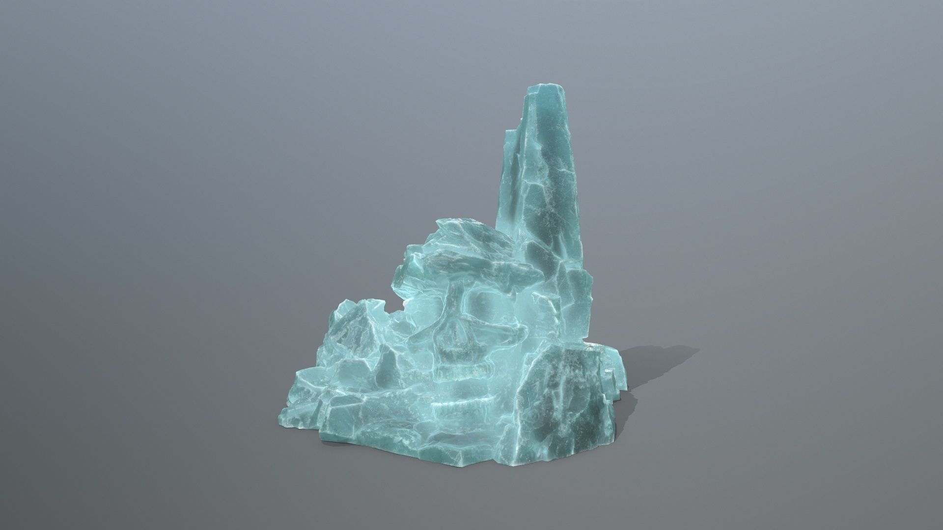 ice skull mountain Low-poly 3D model_2