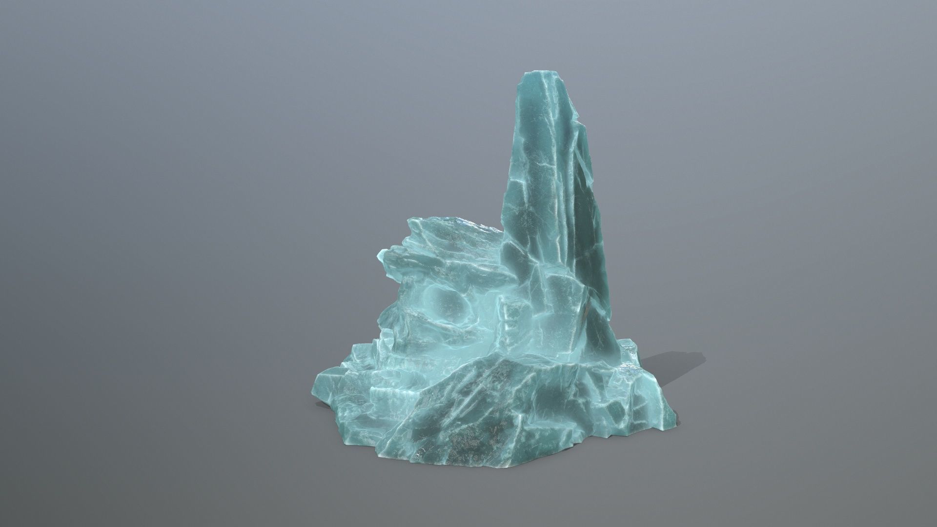 ice skull mountain Low-poly 3D model_3