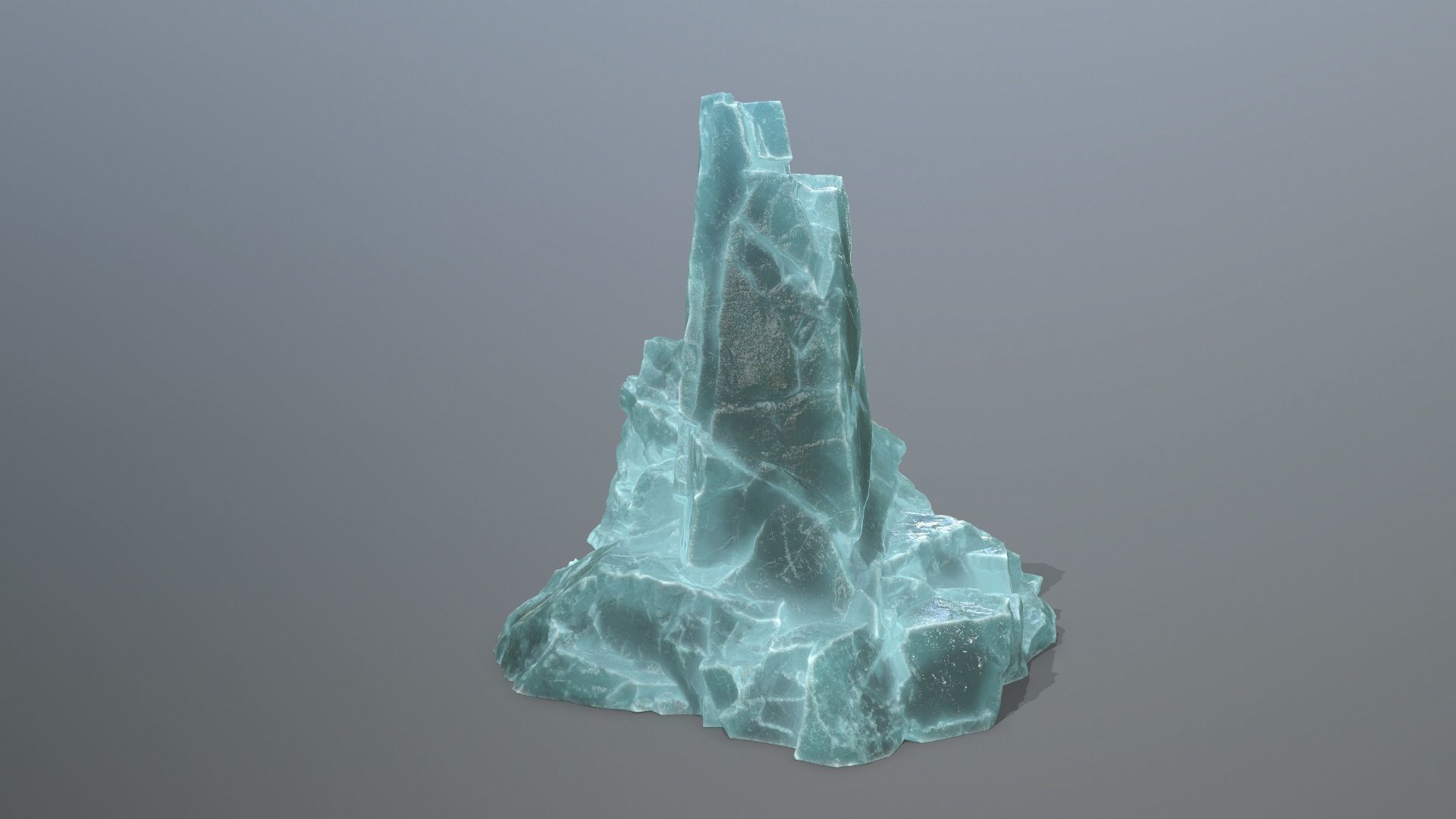 ice skull mountain Low-poly 3D model_4