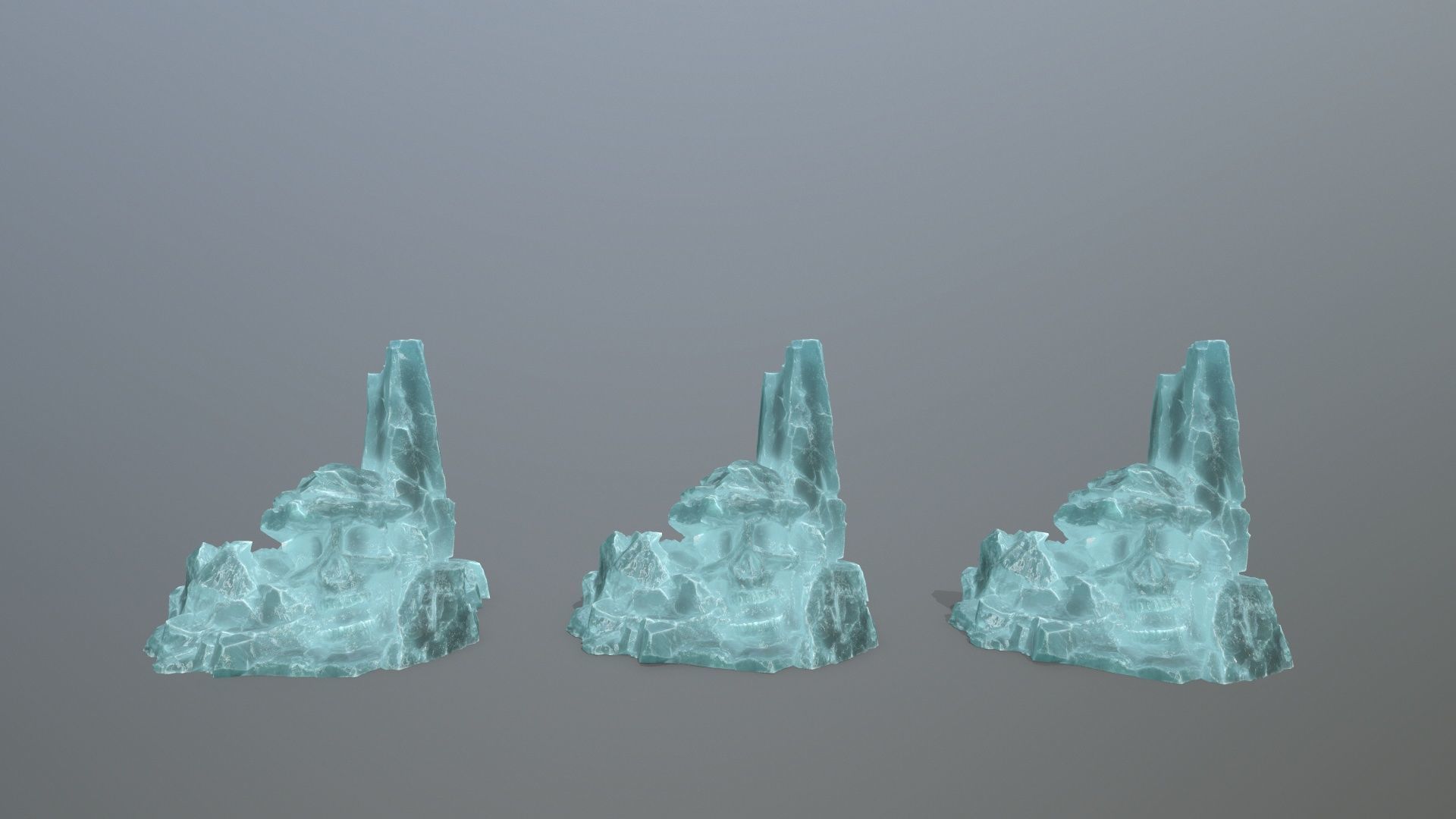 ice skull mountain Low-poly 3D model_12