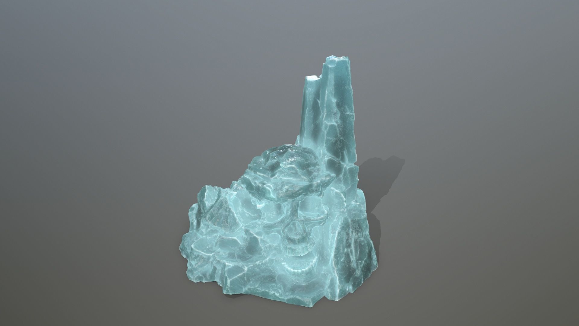 ice skull mountain Low-poly 3D model_11