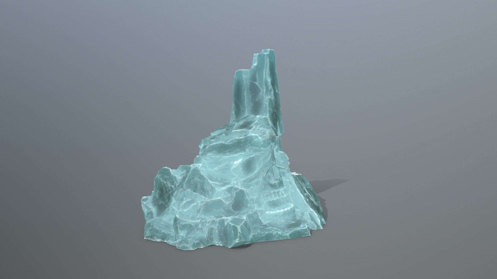 ice skull mountain Low-poly 3D model_9