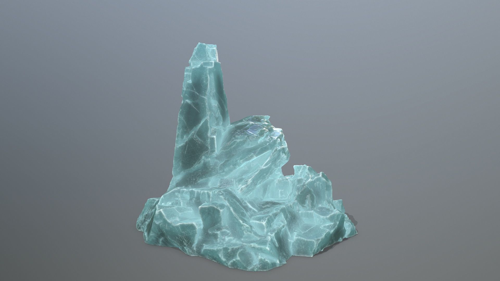 ice skull mountain Low-poly 3D model_6